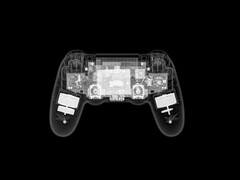 En röntgenbild av en PlayStation 3-kontroll med synliga interna komponenter