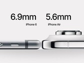 iPhone Air: Apple's tunnaste telefon någonsin verkar inte så tunn jämfört med iPhone 6, men den är sannolikt mycket mer robust. (Bildkälla: Reddit)