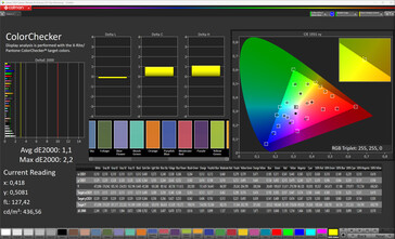 Färgprecision (profil Standard, målfärgrymd sRGB)