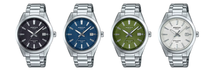 Från vänster till höger: klockorna Casio EFV-160D-1AV, EFV-160D-2AV, EFV-160D-3AV och EFV-160D-7AV. (Bildkälla: Casio, edite)