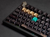 Keychron Black Myth Wukong trådlöst mekaniskt tangentbord - vy uppifrån med artisan escape-tangent och accentknappar