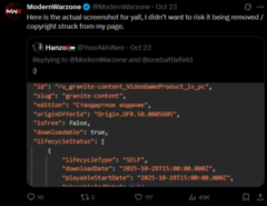 Ett inlägg på X som bekräftar användningen av nya tillgångar för BF6 Battle Royale (bildkälla: ModernWarzone X)