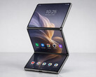 Så här kan en vertikal trefaldig vikbar telefon från Huawei se ut.