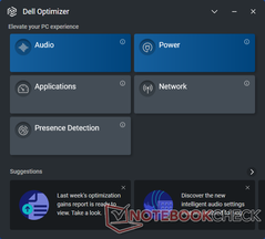 Startsida för Dell Optimizer