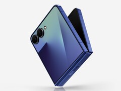 Galaxy Z Flip 7 i färgen Blue Shadow på bilden.