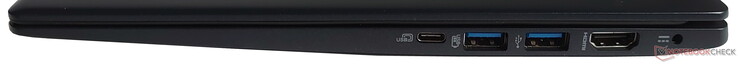 Höger sida: 1x USB 3.1 Gen1 Typ C, 2x USB 3.0 Typ A, HDMI, propretiär strömanslutning