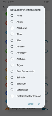Notifieringsljud (inte hela listan). (Bildkälla: Sergey Tarasov - Notebookcheck)