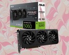 Asus Prime GeForce RTX 5060 är en överklockad modell med en boostklocka på 2 595 MHz. (Bildkälla: Asus, Unsplash, redigerad)