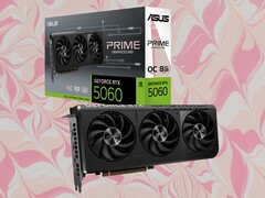 Asus Prime GeForce RTX 5060 är en överklockad modell med en boostklocka på 2 595 MHz. (Bildkälla: Asus, Unsplash, redigerad)