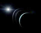 En konstnärsillustration som visar Uranus och några ringar.