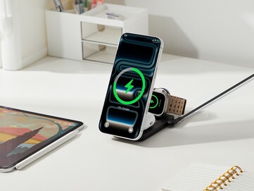 ESR CryoBoost Foldable 3-i-1-laddningsstation kan ladda en iPhone, Apple Watch och AirPods samtidigt. (Bildkälla: ESR)