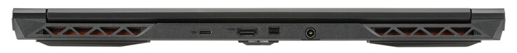 Baksida: USB 3.2 Gen 2 (USB-C), HDMI, Mini DisplayPort 1.4, eluttag