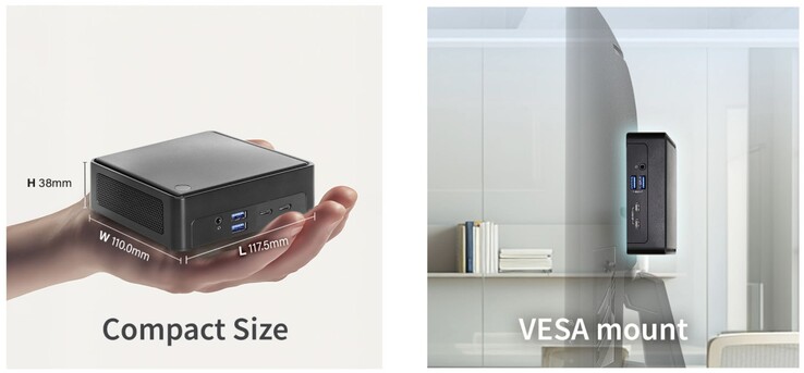 NUCS Ultra mini PC är ganska tunn, även om vanilj-NUC är 11 mm tjockare.