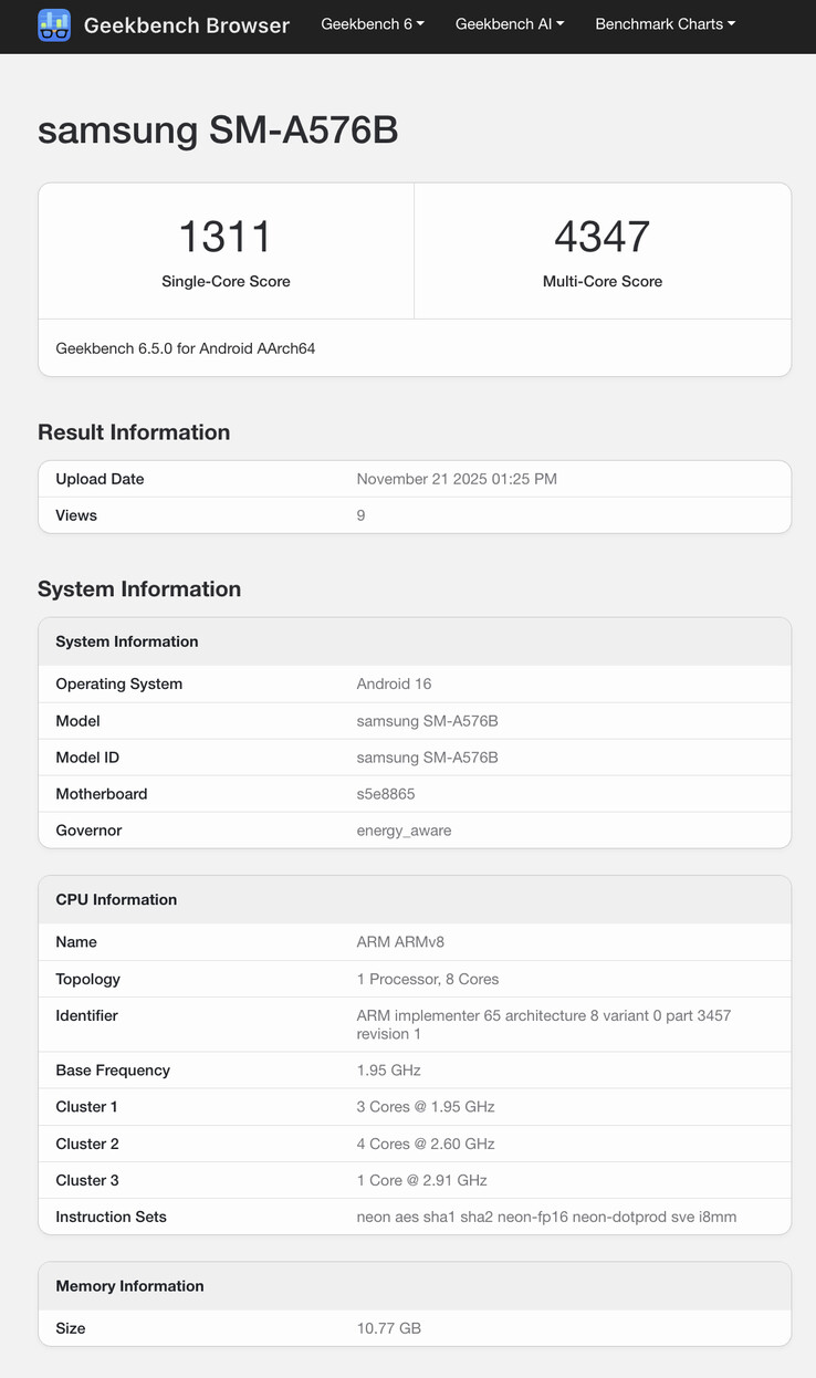 (Bildkälla: Geekbench)