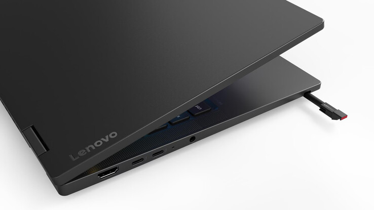 ThinkPad T14s 2-i-1 Gen 2 har också en inbyggd pennhållare. Magnetisk penna säljs separat.