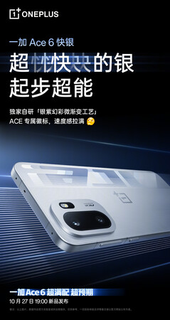 OnePlus Ace 6 i Quick Silver. (Bildkälla: OnePlus)