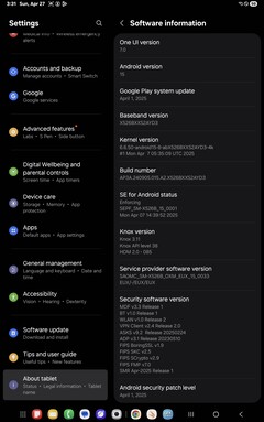 Programvara Samsung Galaxy Tab S10 FE