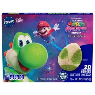 Super Mario Galaxy Movie Pillsbury kakdegsförpackningens framsida (Bildkälla: Tops Friendly Markets)