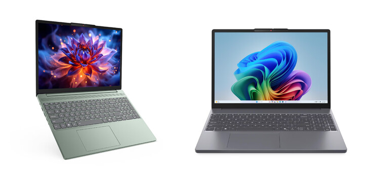 IdeaPad Slm 3 15IWC11 i färgvarianterna Moss Green och Luna Grey.