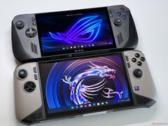 Intels handheld-fokuserade Panther Lake-chip har blivit försenat; på bilden: MSI Claw 8 AI+ och Asus ROG Ally 
