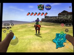 The Legend of Zelda: Ocarina of Time körs direkt på en iPad. 