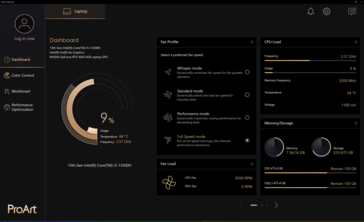 Prestanda profiler i ProArt Creator Hub