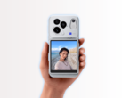 Vivo X500 med tillbehöret Snap Screen och ett magnetiskt skal.