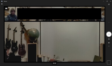 Windows kameraapp - mörk bild blir snabbt brusig