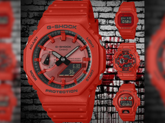 Från vänster till höger (medurs), Casio GA-2100RRB-4A, DW-5600RRB-4, GA-110RRB-4A och DW-6900RRB-4. (Bildkälla: @geesgshock på Instagram)