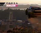 Forza-Porsche springer över Hügelkuppel in i fria Tal