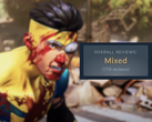 En skärmdump från spelet med Steam-recensionen "Mixed" överlagrad ovanpå.
