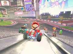 Mariokart World utannonserat för lanseringsdagen av Switch! På bilden: Gameplay-trailer som visar en bana i Mario Kart World (Bildkälla: Nintendo Direct for Switch 2 skärmdump)