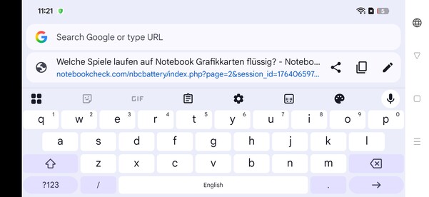 Liggande tangentbord