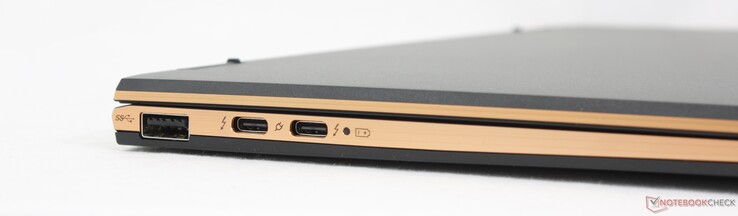Vänster: USB-A 3.2 Gen. 1, 2x USB-C Thunderbolt 4 med DisplayPort + Power Delivery