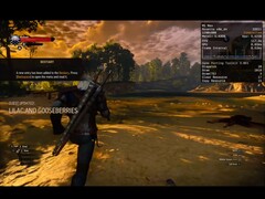 Witcher 3 körs på macOS 26 Tahoe via Crossover och Game Porting Toolkit 3.0 på en MacBook Pro M1 Max. (Bildkälla: Blendlogic Tech på YouTube)