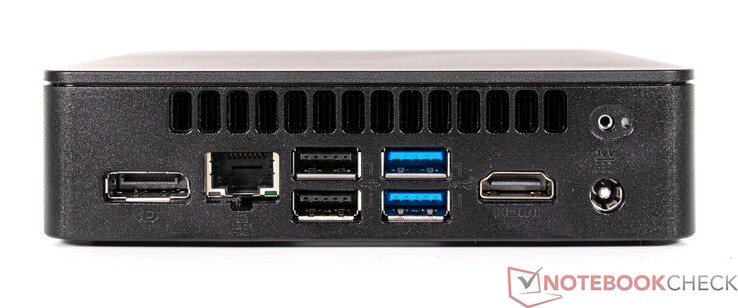 Tillbaka: DisplayPort, GBit LAN, 2x USB 2.0, 2x USB 3.2, HDMI, strömförsörjning