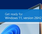 Officiell reklambanner från Microsoft som tillkännager den kommande versionen 26H2 av Windows 11.