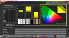 CalMAN ColorChecker (profil: Native, målfärgrymd P3)