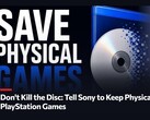 En kampanjbild för petitionen ”Don't Kill The Disc” till förmån för fysiska PlayStation-spel