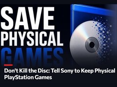 En kampanjbild för petitionen ”Don't Kill The Disc” till förmån för fysiska PlayStation-spel
