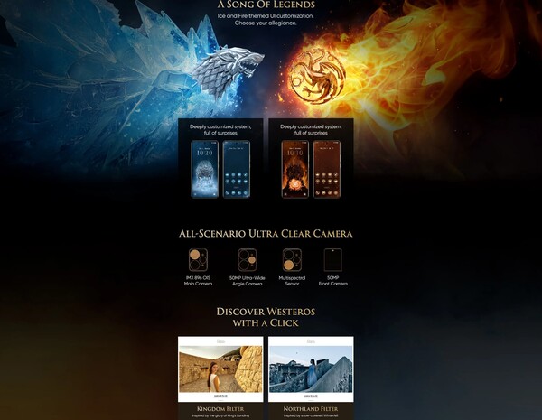 Realme 15 Pro Game of Thrones Edition kommer att levereras förinstallerad med anpassade teman och kameror inspirerade av Game of Thrones. (Bildkälla: Realme)