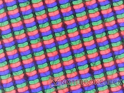Skarpa RGB-subpixlar utan kornighetsproblem från det glansiga overlayet