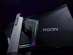 AOC Agon 6 Pro AG326UZD har ett justerbart stativ och bakmonterad RGB-belysning. (Bildkälla: AOC)