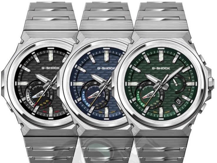 Från vänster till höger: klockorna Casio G-Shock GSTB1000D-1A, GSTB1000D-2A och GSTB1000D-3A. (Bildkälla: Casio)