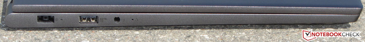 Vänster: DC, USB 3.1 Gen 1 (Typ A) port, 3.5 mm kombinerad ljudanslutning