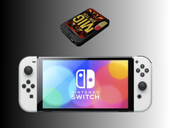 Nintendo Switch OLED avbildad nedan MIG Switch (Bildkälla: Amazon med ändringar)