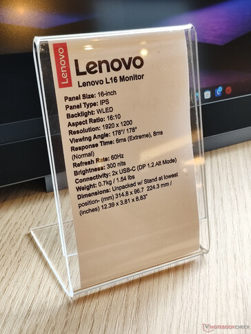 Specifikationer för den bärbara monitorn