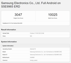 Exynos 2600 uppdaterade Geekbench-resultat (Källa: Geekbench)