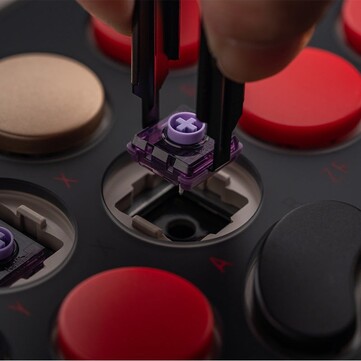 8BitDo Upgrade Kit för Arcade Controller levereras med 16 linjära brytare av märket Kailh Purple Glede