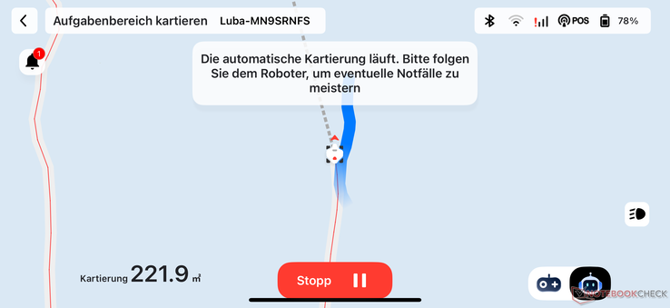 Luba Mini under automatisk kartläggning